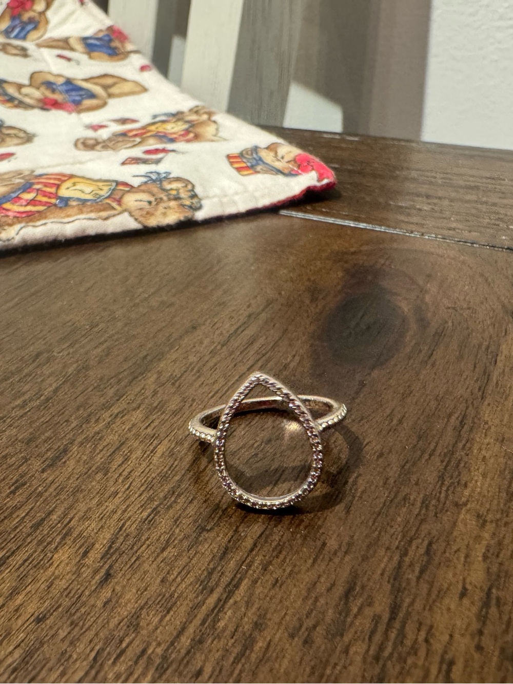 Pandora Rose Gold Teardrop Halo Ring with Pavé Stones